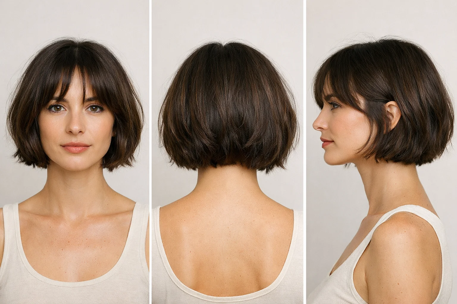 modern french bob haircut women